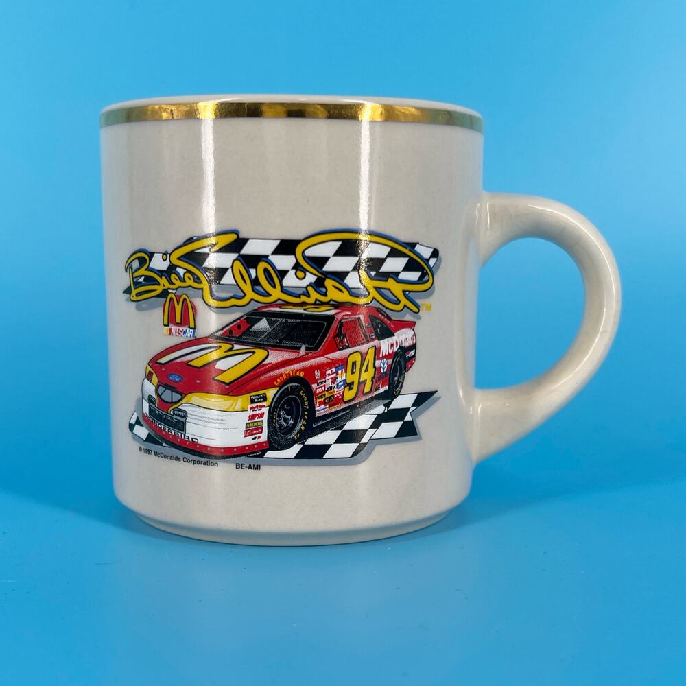90s Bill Elliott McDonald’s NASCAR mug 1990s vintage